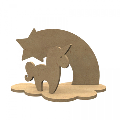 Dekoracja 3D z MDF Jednorożec z tęczą Dekoracja 3D z MDF Jednorożec z tęczą