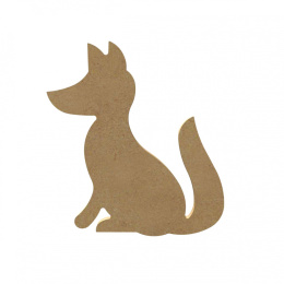 Dekoracja z MDF Siedzący Lisek 15 cm