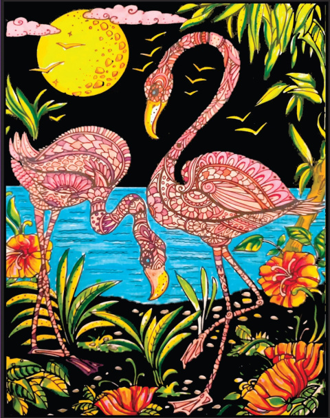 Kolorowanka Welwetowa 47x35 Flamingi