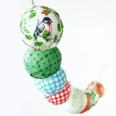 Lampion papierowy Biały 7,5 cm Lampion papierowy Biały 7,5 cm