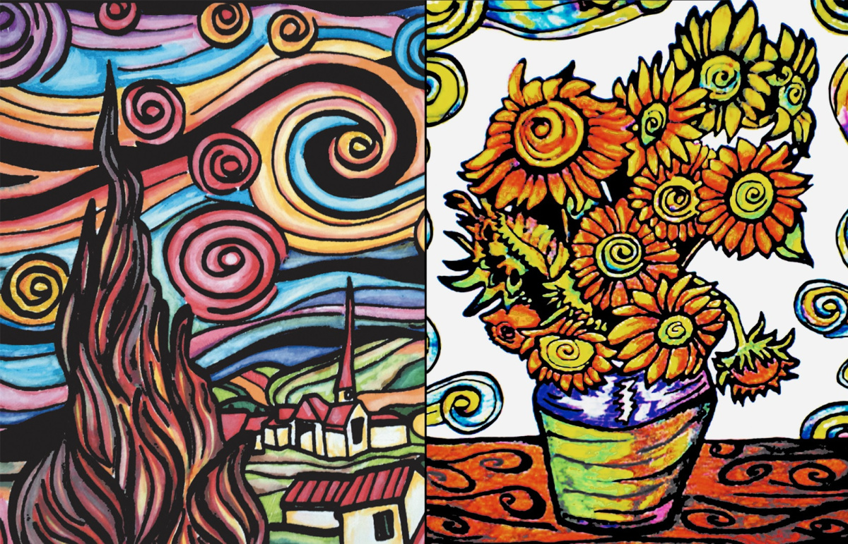 Notatnik Welw. A5 van Gogh + Flamastry Notatnik Welw. A5 van Gogh + Flamastry