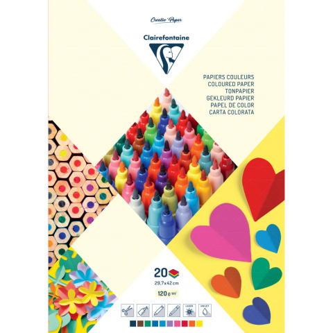 Blok papierów kolorowych A3 120g 20ark Blok papierów kolorowych A3 120g 20ark