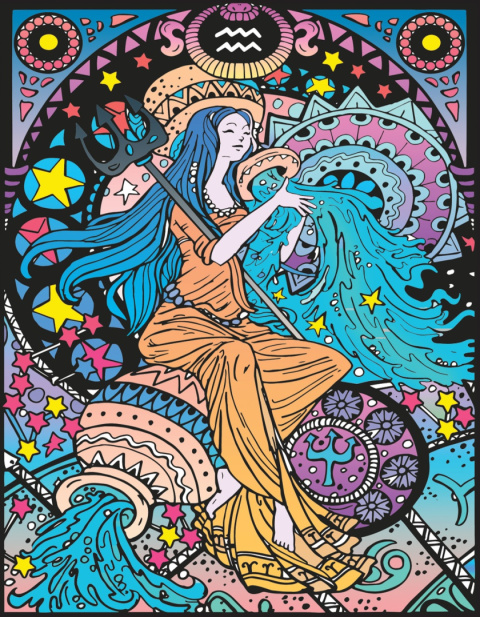 Kolorowanka Welw. 29,7x21 Zodiak Wodnik