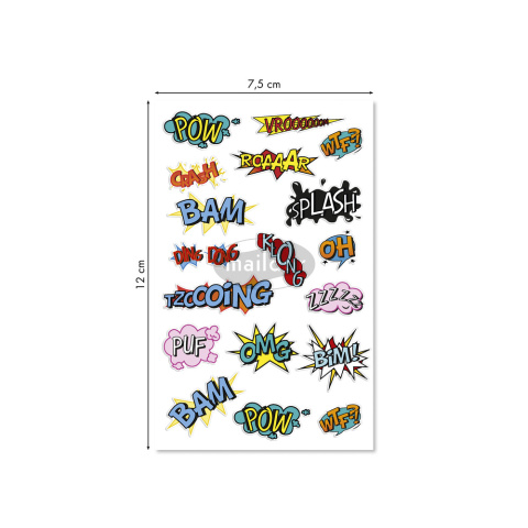 Naklejki 3D wypukłe Onomatopeje Naklejki 3D wypukłe Onomatopeje