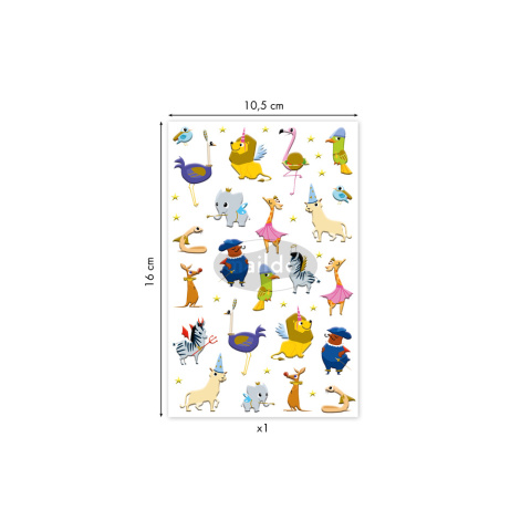 Naklejki 3D wypukłe Puffy, Bal w ZOO Naklejki 3D wypukłe Puffy, Bal w ZOO