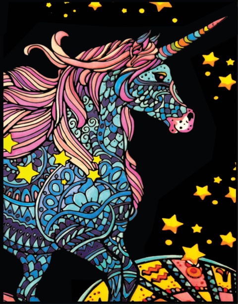 Kolorow. Welw. 29,7x21 Jednorożec Zodiak Kolorow. Welw. 29,7x21 Jednorożec Zodiak