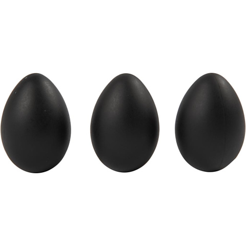 Matowe Czarne Jajka H: 6 cm 12 szt. Matowe Czarne Jajka H: 6 cm 12 szt.
