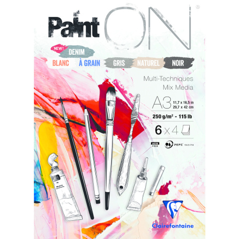 Blok papieru Mixmedia 6 kolorów A3, 250g Blok papieru Mixmedia 6 kolorów A3, 250g