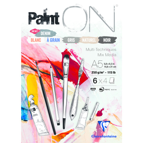 Blok papieru Mixmedia 6 kolorów A5, 250g Blok papieru Mixmedia 6 kolorów A5, 250g