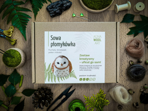Zestaw do filcowania Sowa płomykówka Zestaw do filcowania Sowa płomykówka