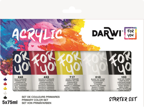 Farby akryl kol. podstawowe 5 x 75ml Farby akryl kol. podstawowe 5 x 75ml