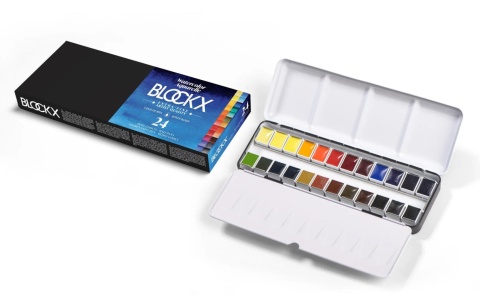 Farby akwarelowe 24 półkostki BLOCKX