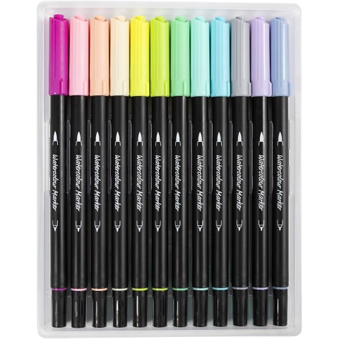 Markery akwarelowe 12 kol. pastelowych
