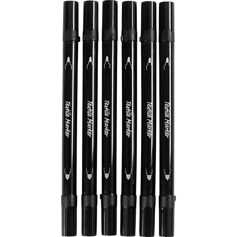 Markery do tkanin Czarne 6 szt.
