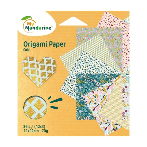 Papier Origami Wzory ze Złotym 12x12cm