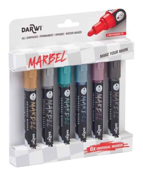 Zestaw 6 markerów MARBEL 4mm Metaliczne