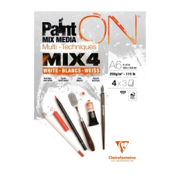 Blok białych papierów Mix4, A6, 250g