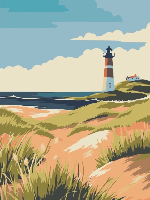 Malowanie po nume. 30x40 Latarnia Morska