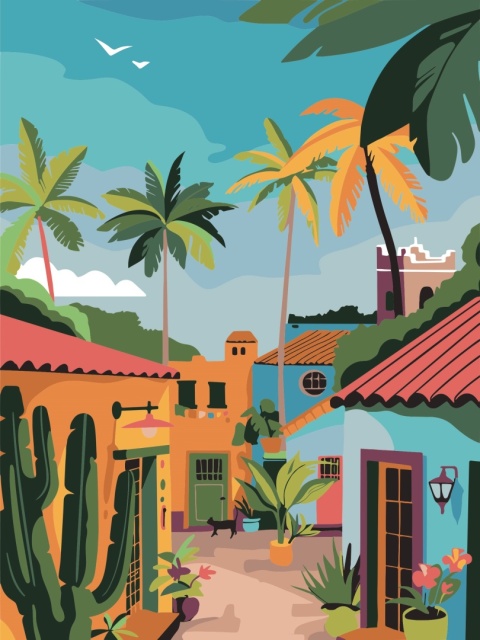 Malowanie po numerach 30x40 W Meksyku