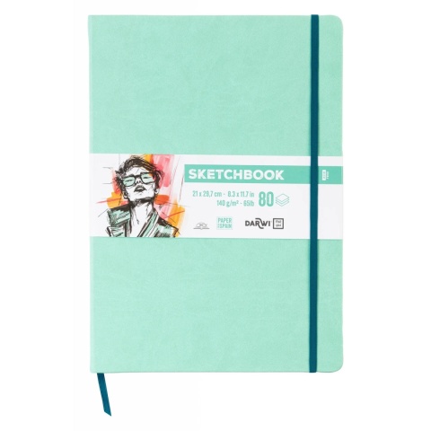 Szkicownik DARWI A4 140g Miętowy