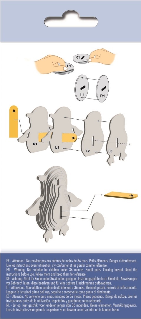 Układanka przestrzenna 3D Pingwin