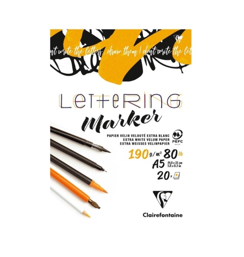 Blok Lettering A5 papier welinowy 20 ark