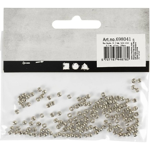 Koraliki plastikowe srebrne D: 3 mm