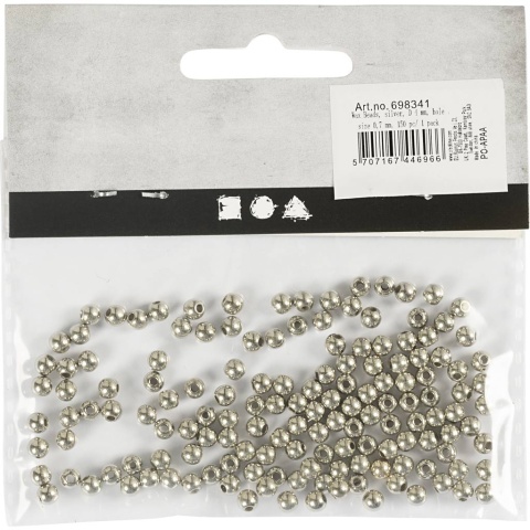 Koraliki plastikowe srebrne D: 4 mm