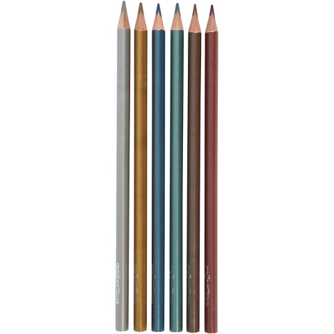 Kredki metaliczne 6 szt Trójkątne