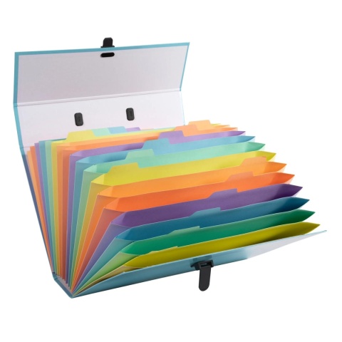 Teczka harmonijkowa 18 przeg. Błękitna