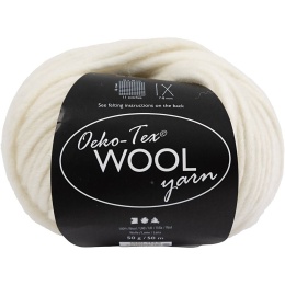 Włóczka wełna Oeko-Tex Złamana Biel 50 g