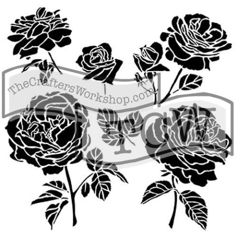 Szablon Róże Kapuściane 30,5 cm