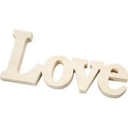 Napis "Love" ze sklejki