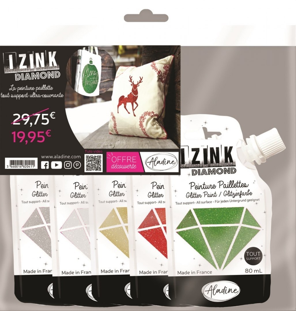Zestaw Farb brokatowych Święta 5x80 ml Zestaw Farb brokatowych Święta 5x80 ml