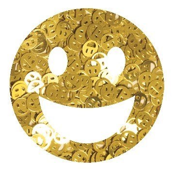 Brokat Buźki Smiley Złote Brokat Buźki Smiley Złote